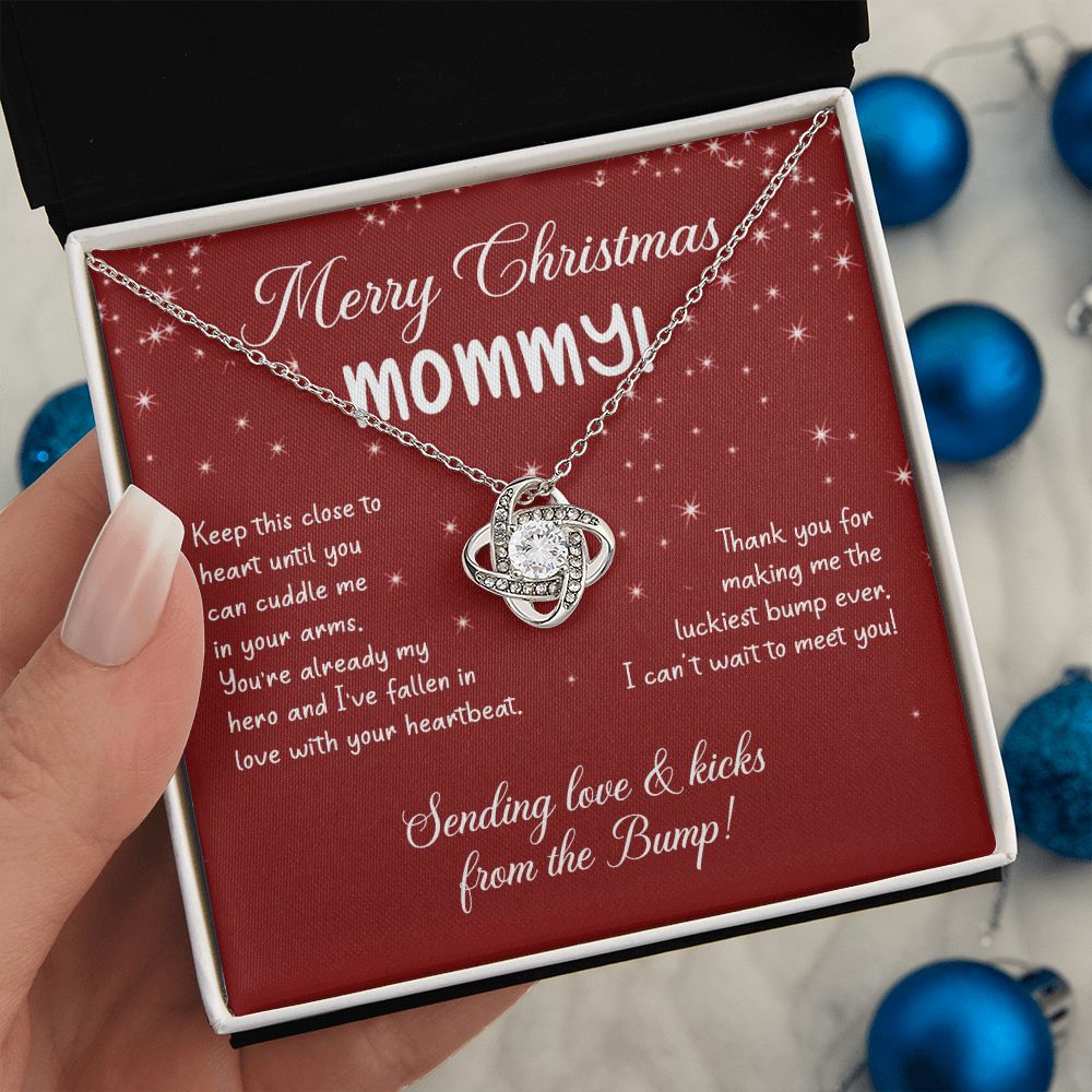 To My Mom Christmas Necklace Christmas Gift For Mom To Be First Time Mommy Gift Love Knot Necklace Set Gift for Mommy