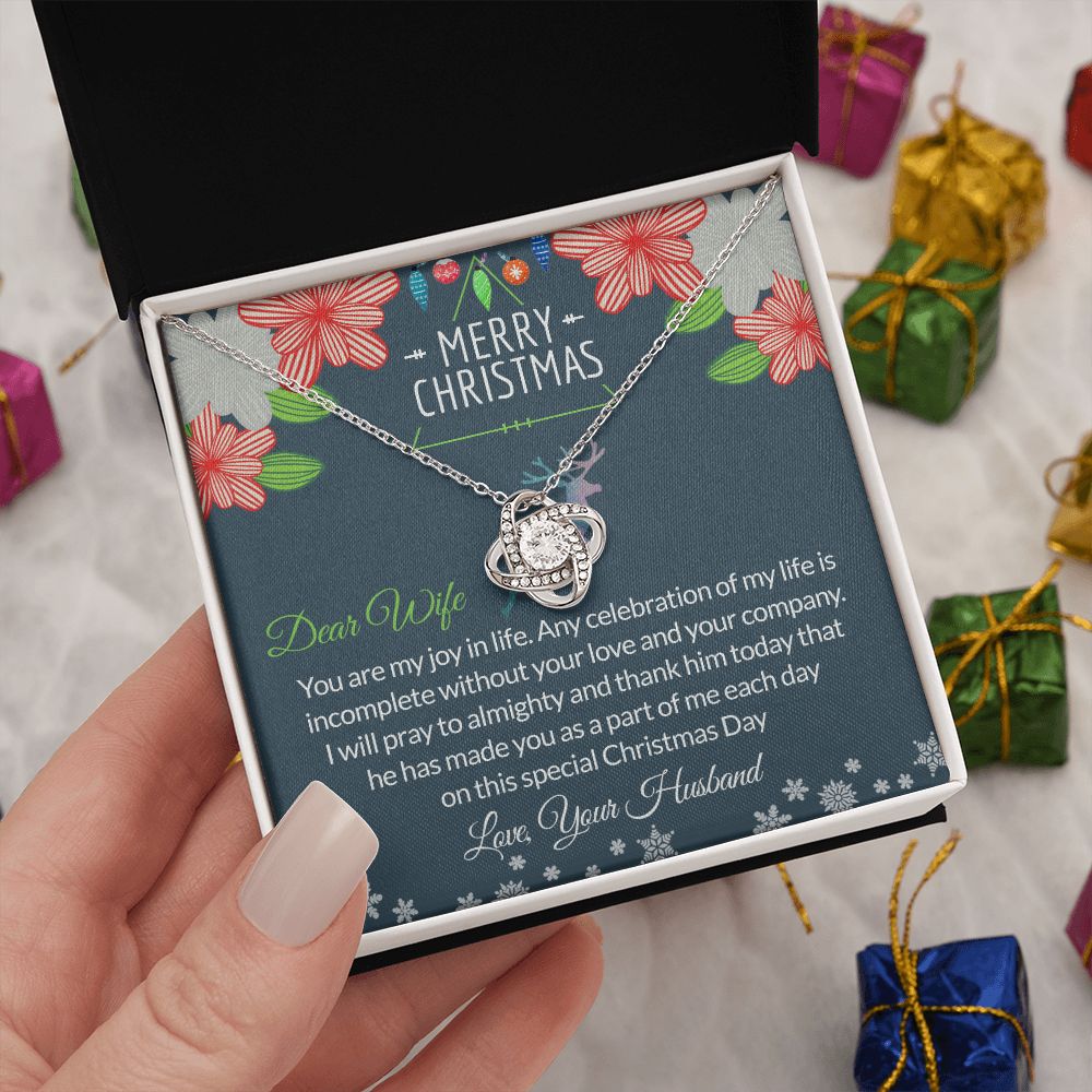 To My Wife Necklace For Women Merry Christmas Present for Wife Necklace For Wife Love Knot Necklace Set gift for Wife