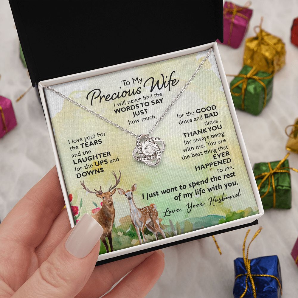 To My Wife Gift Necklace For Wife Christmas Presents for Wife Jewelry For Wife Love Knot Necklace Set Gift for Wife