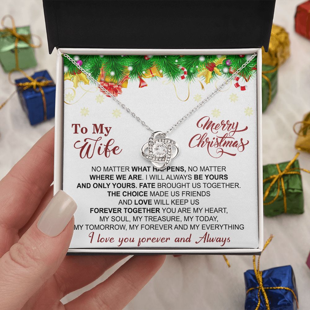To My Wife Necklace Gifts For Wife Christmas gift for Wife Jewelry For Wife Love Knot Pendant Necklace Set Gift for Wife