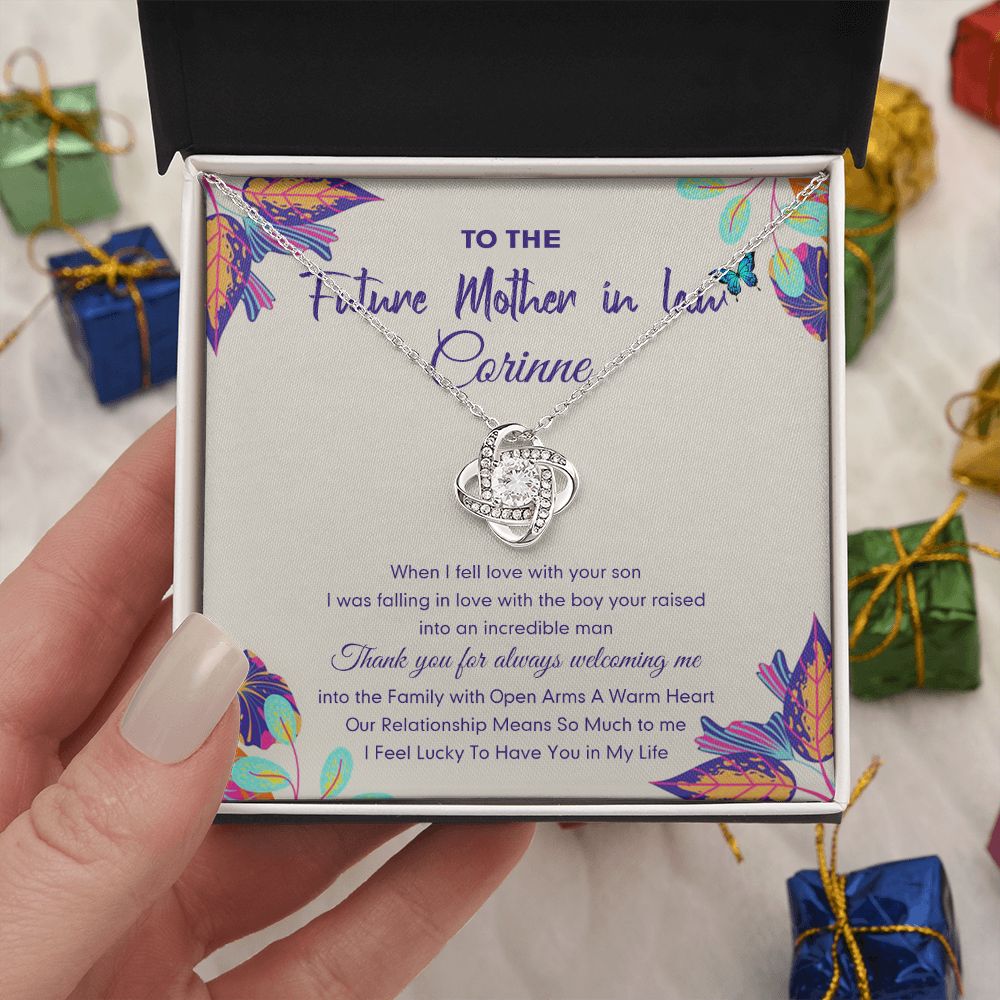 Future Mother In Law Gift Necklace, To The Future Mother In Law Necklace From Daughter In Law, Personalized Necklace Gift For Mom, Happy Mother's Day Necklace Gift, Jewelry Gift For Mother In Law Love Knot Necklace 6323