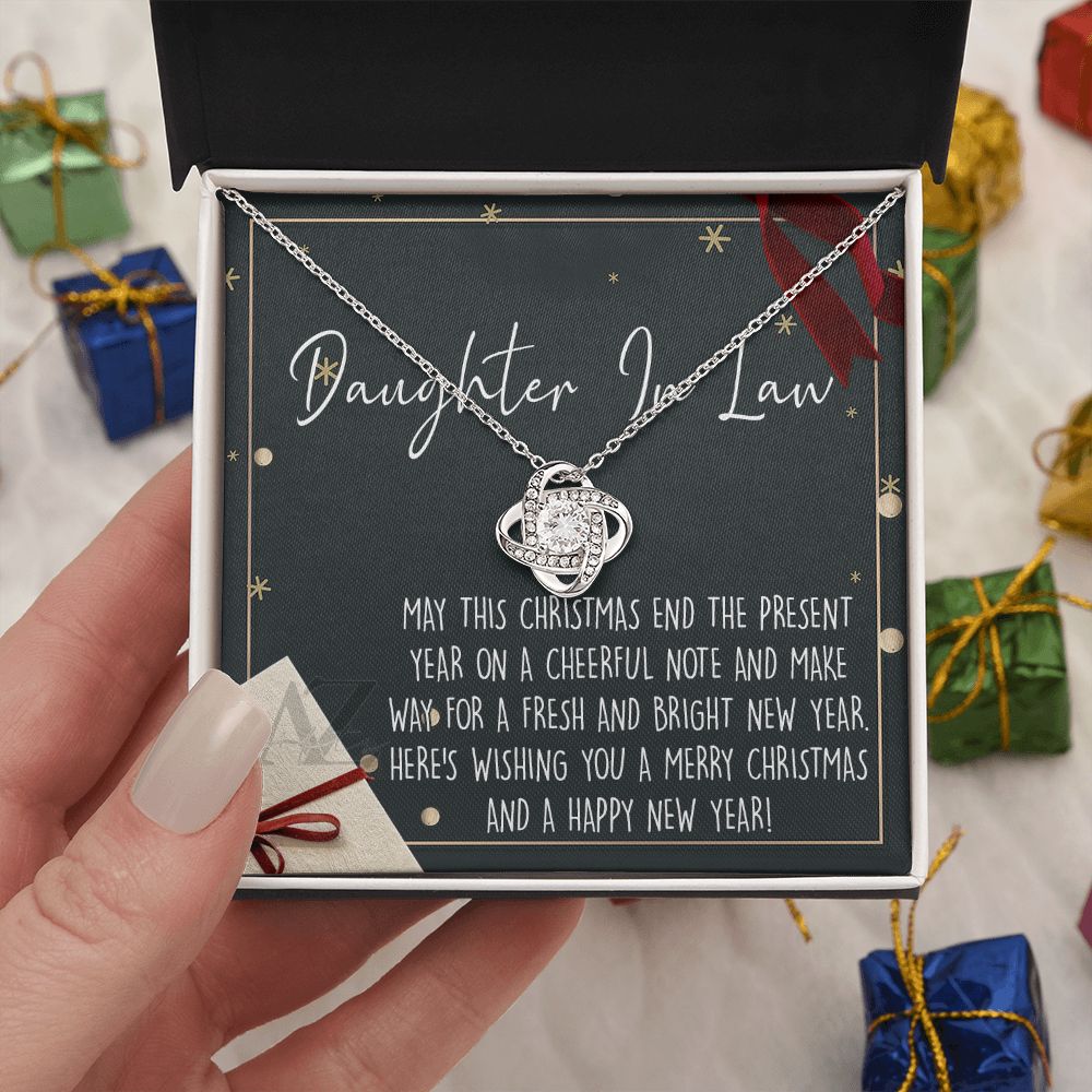 Christmas Gift for Daughter in Law Necklace, Daughter in Law Jewelry, Xmas Holiday Gift Idea for Daughter in Law, Son's Wife Gift, Daughter in Law Gift, From In Law 371 Love Knot Necklace for Daughter in law