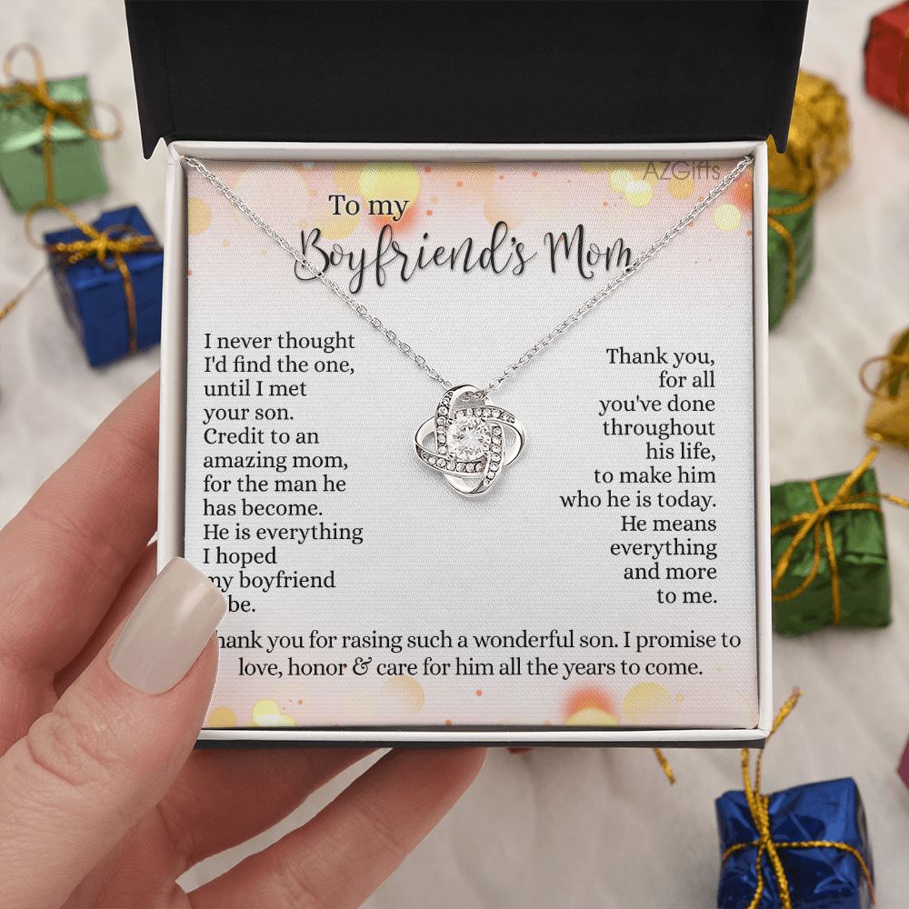 To My Boyfriends Mom Gift Necklace For Boyfriends Mom Gift Mother In Law Jewelry Gift Birthday Gift For Boyfriend's Mom Gift For Boyfriends Mom Gift Love Knot Necklace From Girlfriend Jewelry