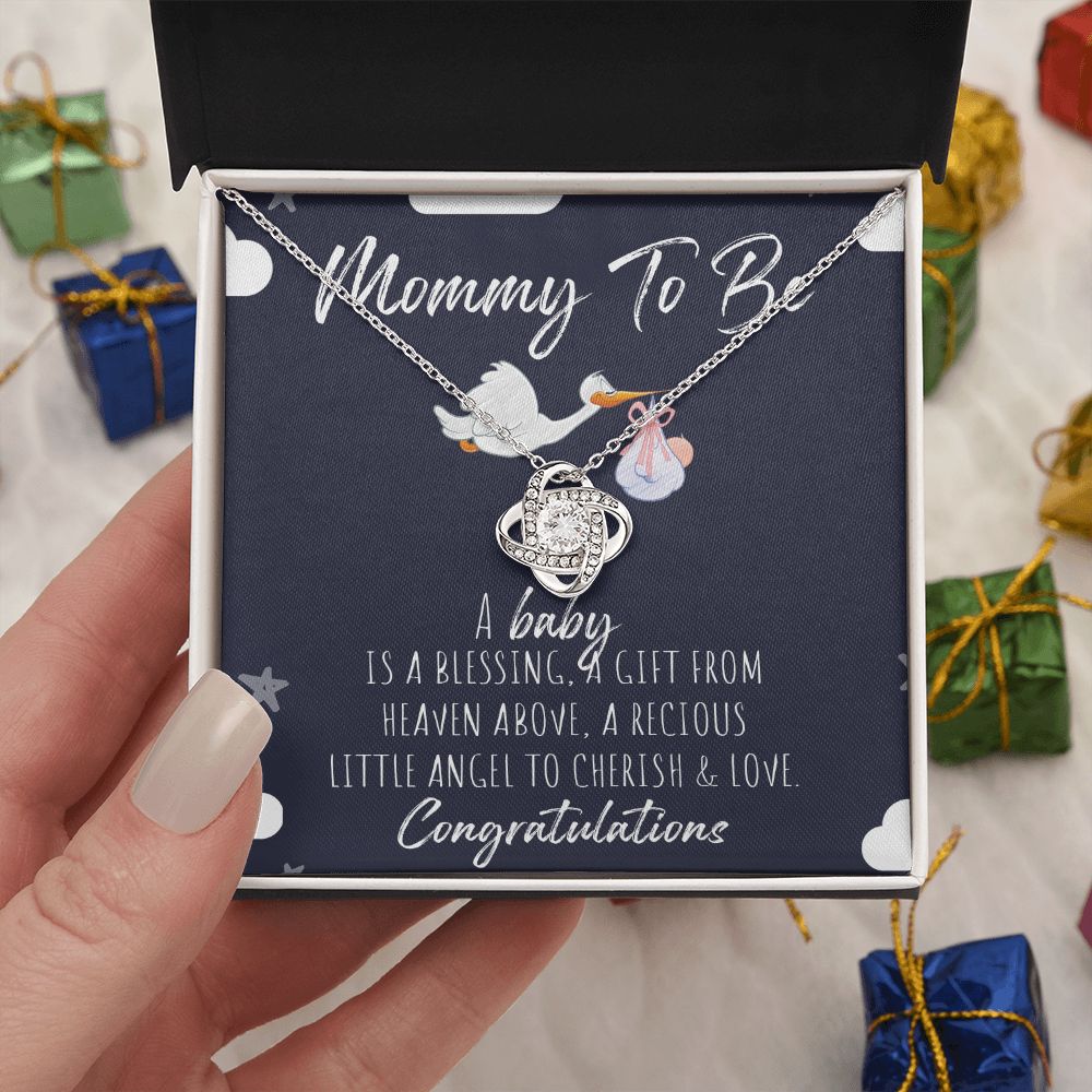Mommy To Be Necklace, Pregnancy Necklace, Pregnancy Gifts For First Time Moms, Pregnancy Gifts Necklace, Congratulations Gift Necklace For Mom, Jewelry Gift For Women, Mommy To Be Gift Necklace Love Knot Necklace 6323