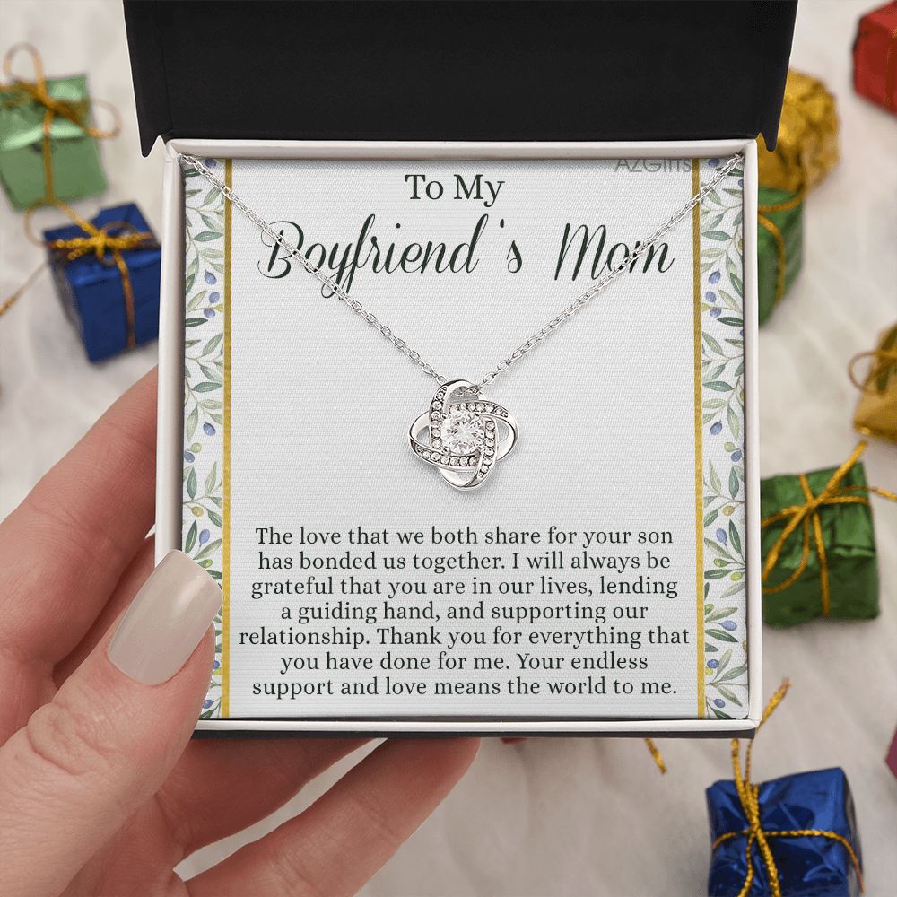 To My Boyfriend's Mom Necklace Customize Name Gift For Boyfriend's Mom Necklace Gift Ideas For Mother's Day Birthday Personalized Necklace Jewelry Message Cards Box For Her Necklace Girls Women