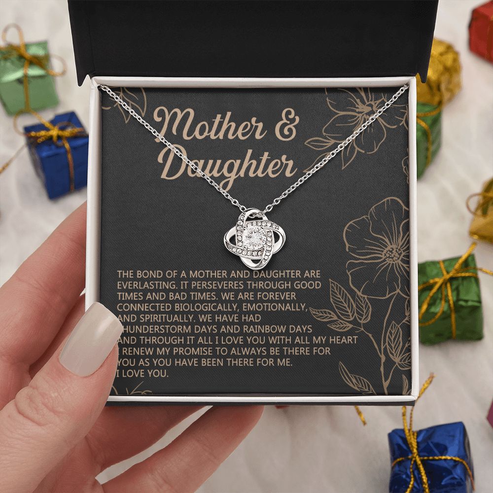 Mother And Daughter Necklace, To My Mother Love Kot Necklace From Daughter, Mothers day Necklace, Mother Daughter Gift Necklace, Jewelry Gift For Women, Mom, Daughter To Mother Love Knot Pendant Love Knot Necklace 6323