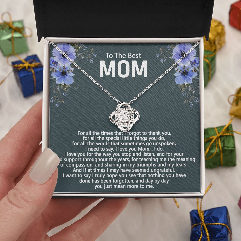 To My Mom Necklace From Daughter, To The Best Mom Necklace, Mother And Daughter Gift Necklace For Mom, Mother's Day Necklace Gift Mom, Birthday Gift Mom, Jewelry Gift For Women, Mom Gift Necklace Love Knot Necklace 6323