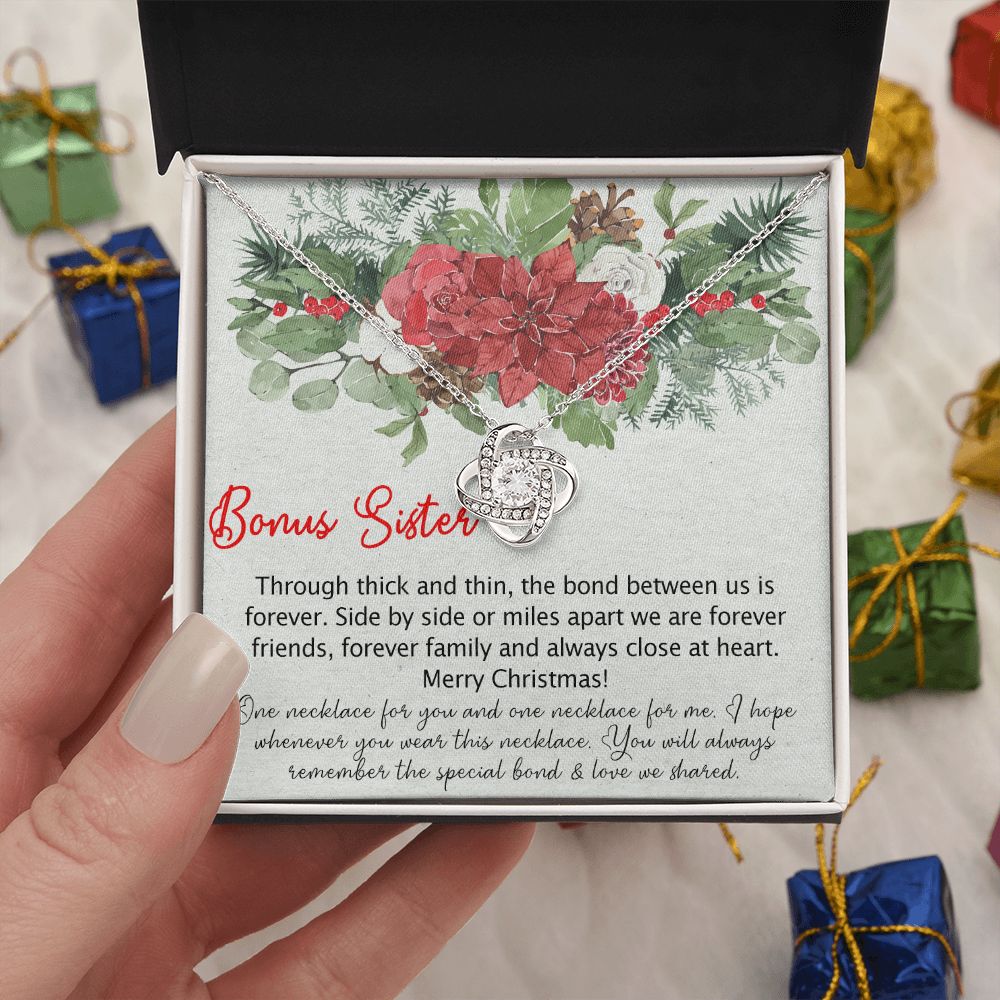 To my Bonus Sister Necklace Pendant for Sister in law Gift for Sister-in-Law Christmas Jewelry Idea for Her Sister of the Groom Xmas Necklace for Future Sister in Law Gift