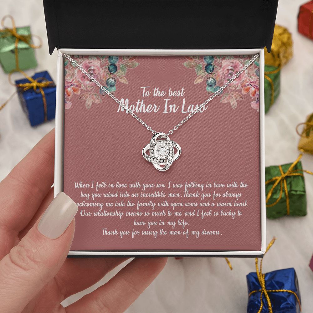 To My Mother In Law Necklace From Daughter In Law, Happy Mothers Day Necklace, To The Best Mother In Law Love Knot Necklace From Daughter In law Jewelry Gift Mothers Day, Necklace Gift For Mom Love Knot Necklace 6323