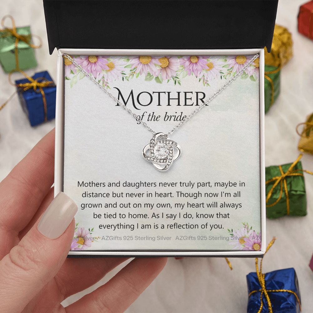 Mother Of The Bride Gift Necklace, The Love Knot Necklace Mother Of The Bride, Mother Of The Bride Gifts Pendant, Gift Necklace For Mother Of The Bride, Mother Of Bride Jewelry Gift For Women Love Knot Necklace 6323