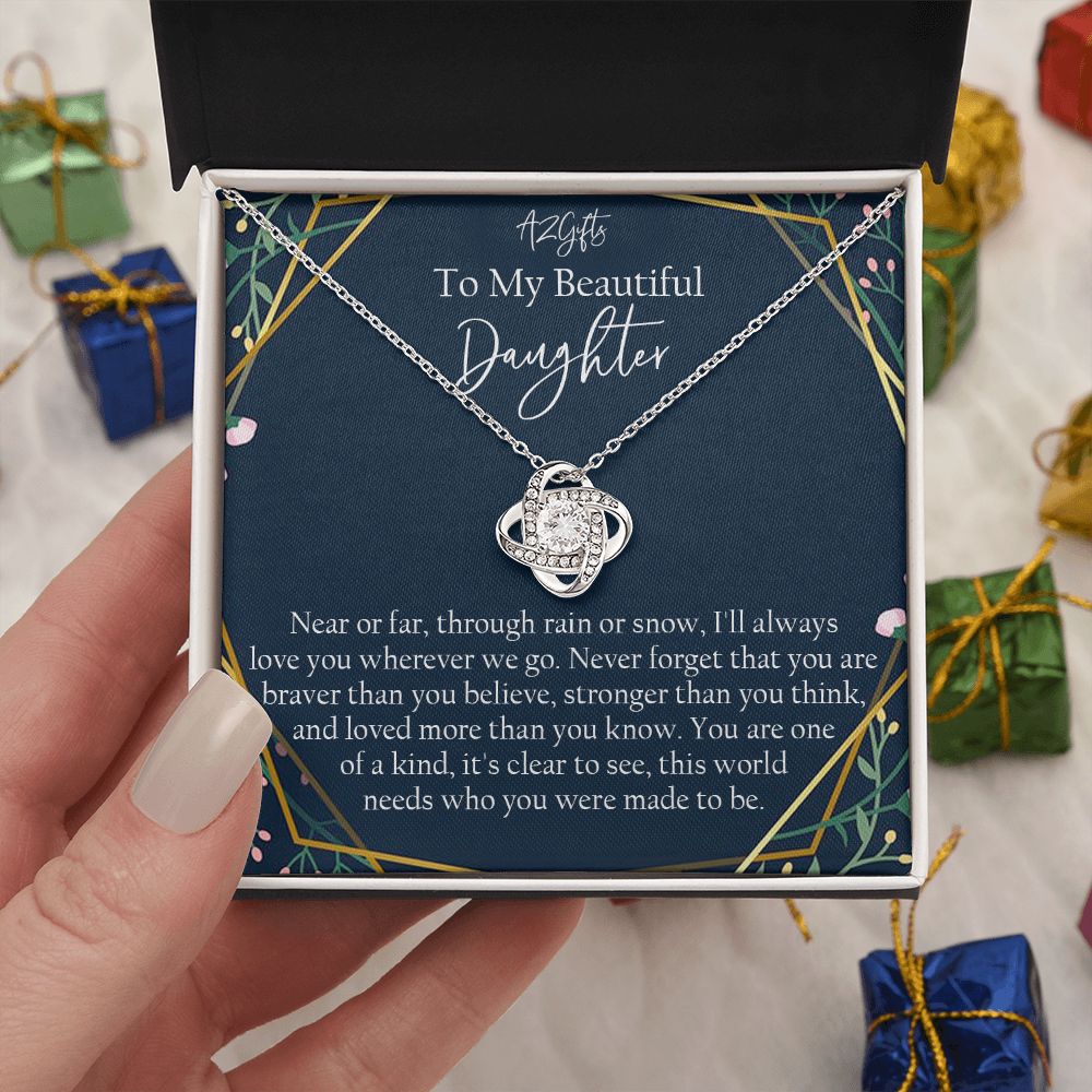 Mother Daughter Necklace Gift for Daughter from Mom To My Daughter Necklace Love Knot Necklace Jewelry Gift for Daughter Christmas Daughter Necklace Gift from Mom Birthday Gift Daughter Necklace for Teen Girl