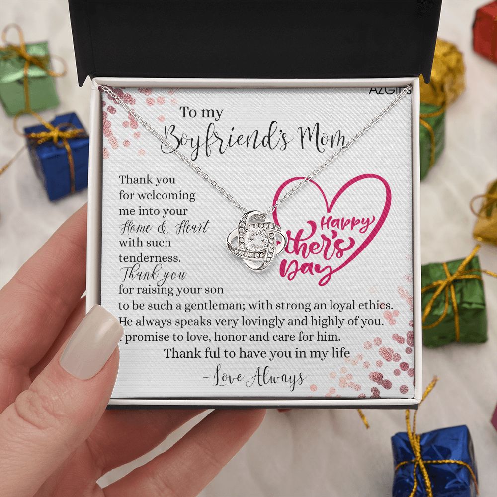 To My Boyfriend's Mom Necklace, Mother's Day Necklace Gift For Boyfriends Mom, Sentimental Gifts Necklace For Boyfriend's Mom, Gift For Boyfriend's Mom Necklace, Thank You Gift for Boyfriend's Mom
