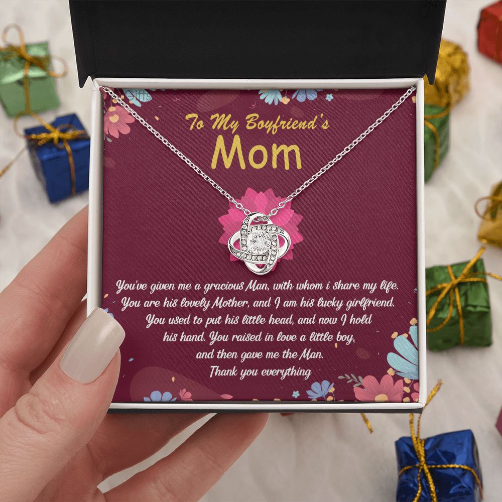 Gift For Boyfriend's Mom Necklace, Boyfriend Mom Gifts Jewelry From Girlfriend, Necklaces For Boyfriends Mom, To My Boyfriends Mom Necklace Mothers Day For Boyfriend Mom, Christmas Necklace Love Knot Necklace 6323