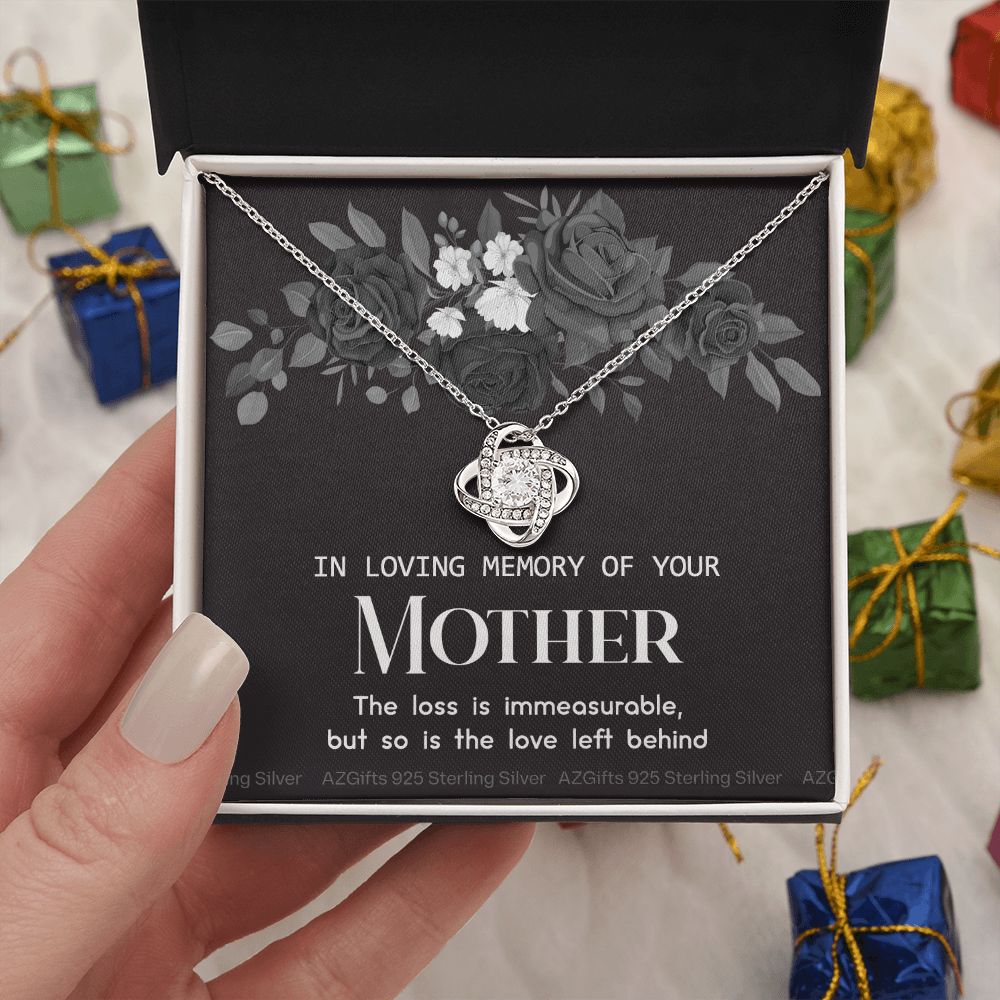 In Loving Memory Of Your Mother Necklace, Sympathy Loss Of Mother Gift Necklace, To My Mother Love Knot Necklace From Daughter, Son, Mother Gift Necklace On Mother's Day, Jewelry Gift for Women Love Knot Necklace 6323