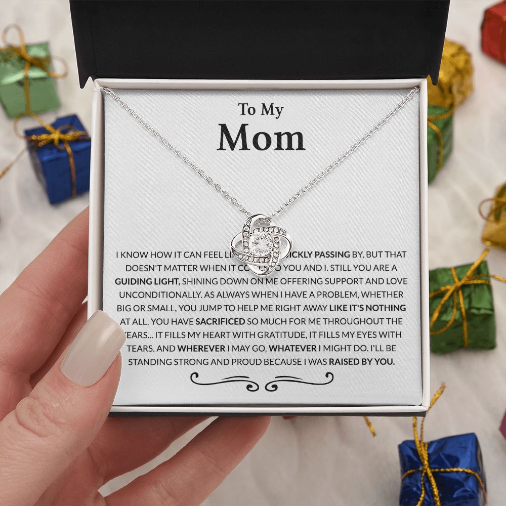 Mom Gift Necklace, To My Mom Necklace From Daughter, The Love Knot necklace Gift For Mom, Birthday Gift Necklace For Mom, Mother's Day Necklace Gift For Mom From Daughter Jewelry Bonus Mom Necklace Love Knot Necklace 6323