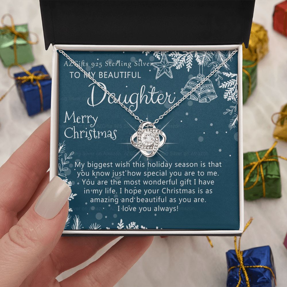To My Daughter Necklace from Mom Pendant for Daughter Christmas Pendant Gift from Mother to Daughter Personalized Necklace Gift for Daughter Christmas Present for Her Girl