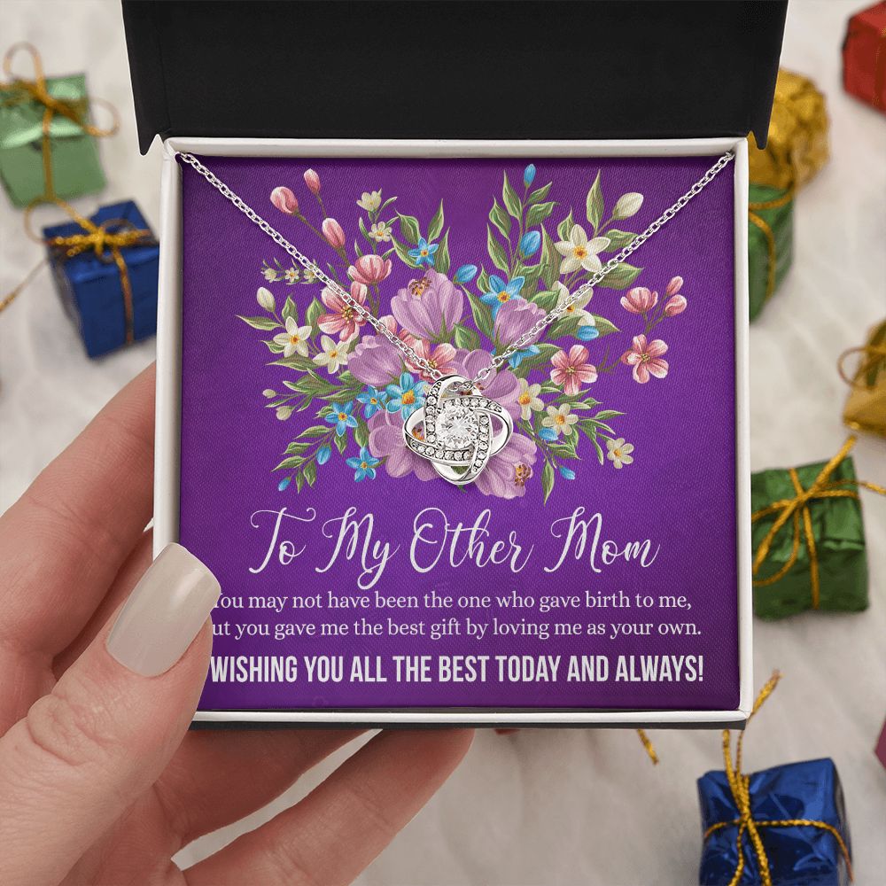 Other Mom Gift Necklace - To My Other Mom Love Knot Necklace From Daughter Wishing You All The Best Today And Always Necklace Gift For Mom, Mother In Law Gift Necklace On Birthday Gift, Anniversary Love Knot Necklace 6323