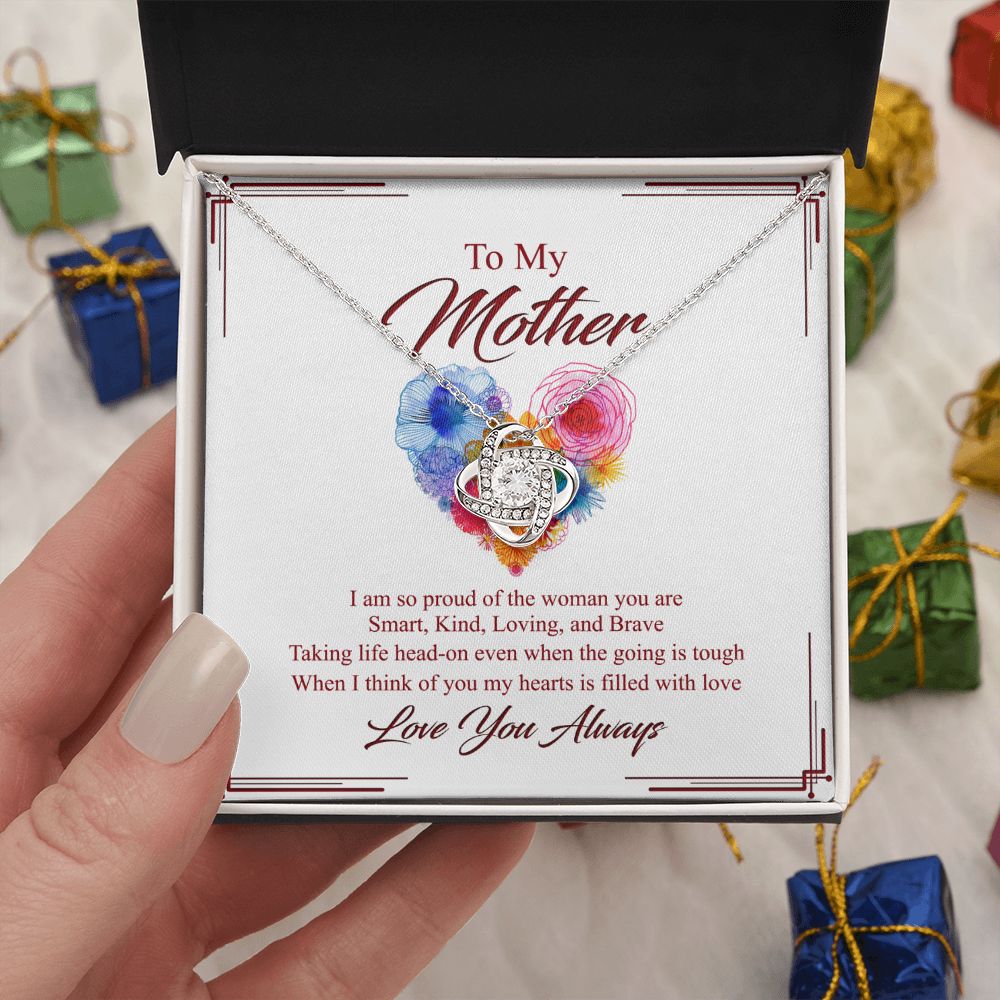 To My Mother Necklace, Mom Gifts, Mom Jewelry Box, Necklace for Mom, Gifts for Mom, Mother's Day Necklace Jewelry Gift For Mom, Birthday Gift For Mom, Thank you Mom Gift Love Knot Necklace for Mom