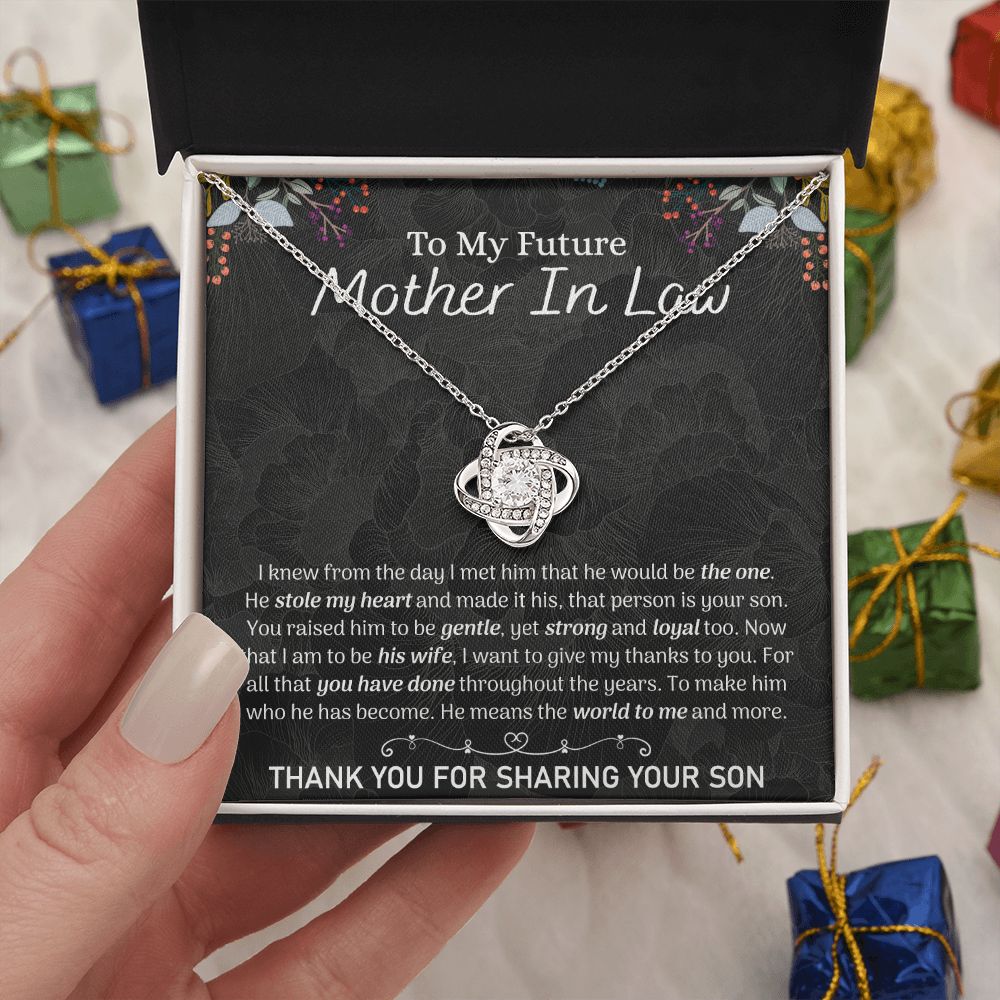 To My Future Mother In Law Necklace, To My Mother In Law Love Knot Necklace From Son, Future Mother In Law Gift Necklace, Future Mother In Law Pendant Gift, Jewelry Gift For Women, Mother In Law Love Knot Necklace 6323