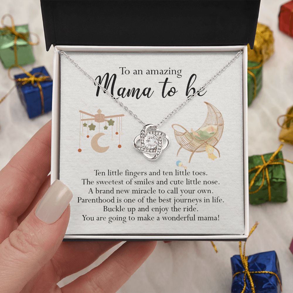 To An Mama To Be Gift Necklace, To An Amazing Mama To Be Love Knot Necklace For New Mom Expecting Mom Mother's Day Gift Idea Necklace For New Mom, Mama To Be Gift Necklace Jewelry Gift for Women