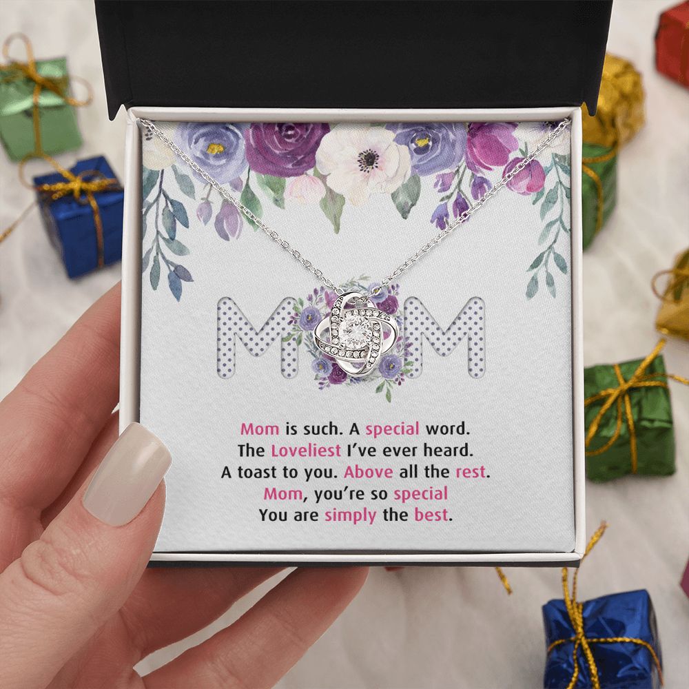 Mom Gift Necklace, To My Mom Love Knot Necklace Gift From Daughter And Mother Love Knot Pendant Gift For Mom New Mom, Bonus Mom Gift Necklace, The Loveliest Mom Necklace, Jewelry Gift For Women Love Knot Necklace 6323