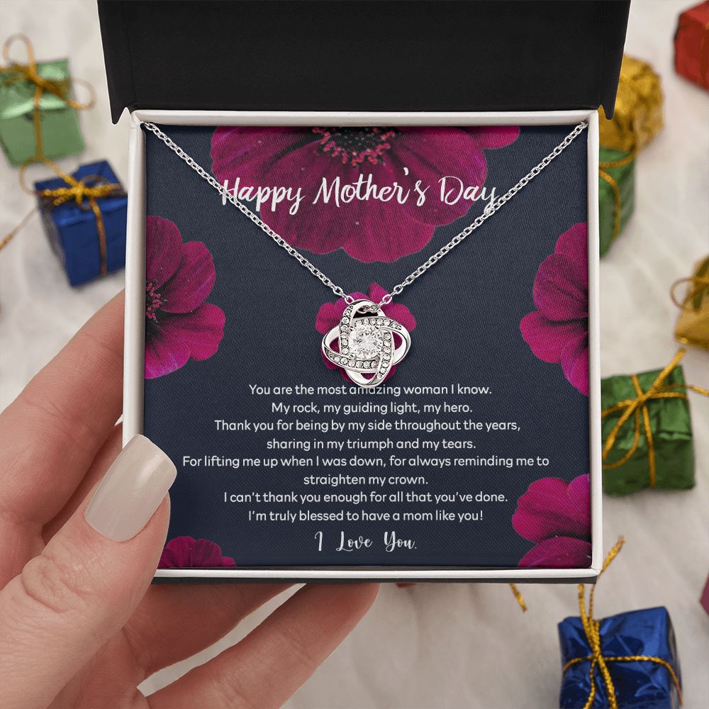 Happy Mother's Day Necklace Gift, To My Mom Necklace From Daughter, You Are The Most Amazing Woman Necklace Gift For Mom, Mother's day Necklace Gift For Mom, Thank You For All Mother Gift Necklace Love Knot Necklace 6323