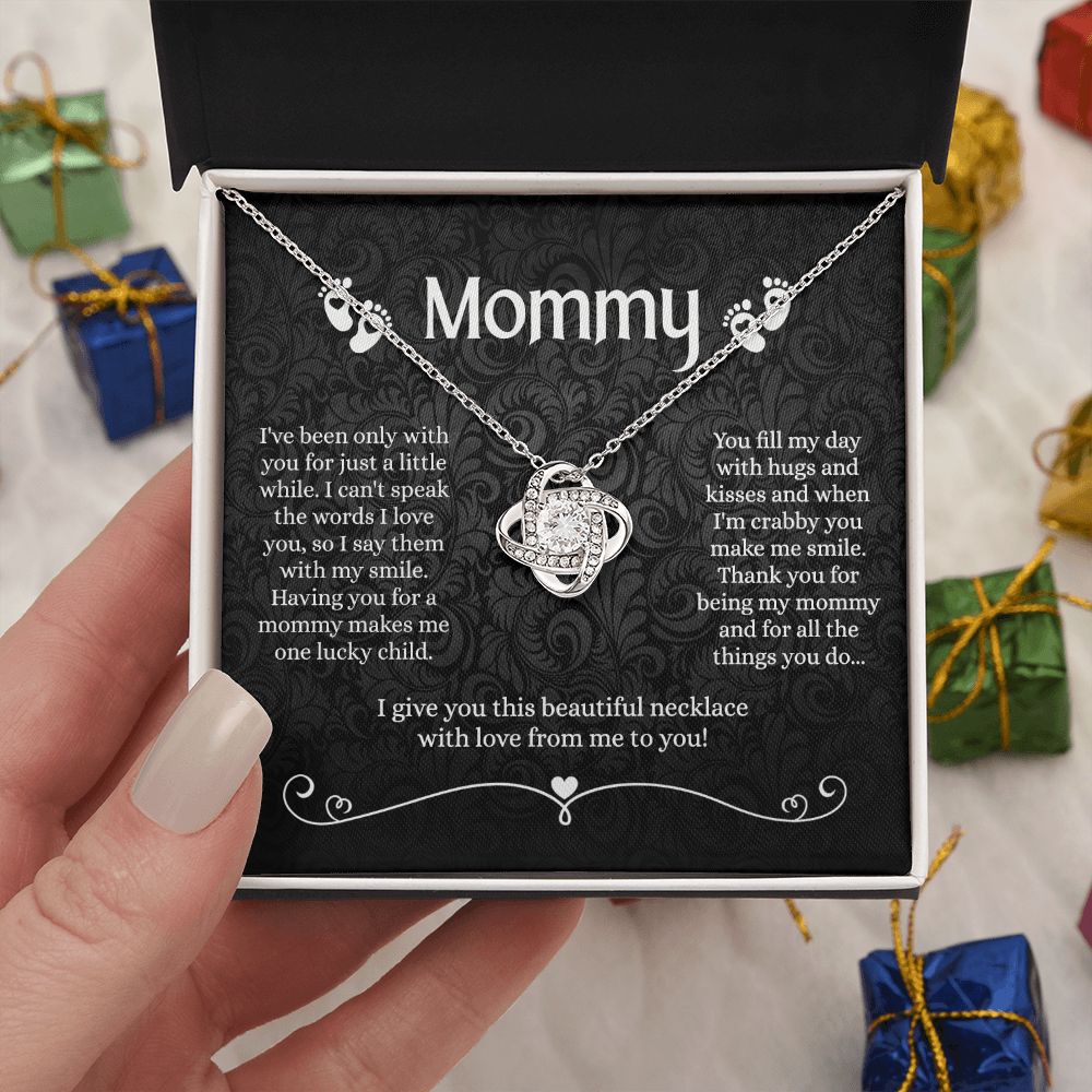 Mommy Gift Necklace, To My Mom Love Knot Necklace From Daughter Necklace Gift For Mom Mother's Day Necklace Gift For Mom, Birthday Gift Necklace For Mom Anniversary Jewlry Gift For Women, Mommy Love Knot Necklace 6323