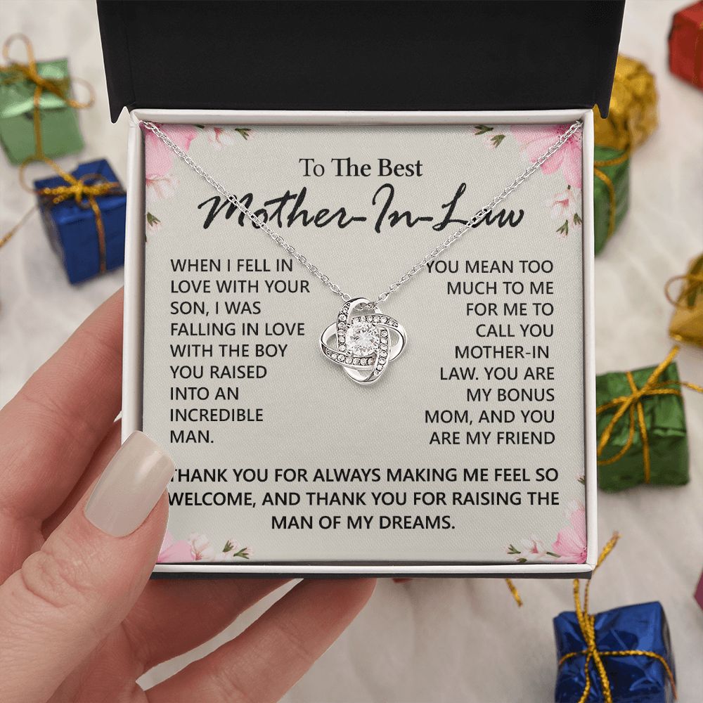 Mother In Law Gift Necklace The Love Knot Necklace Gift For Mother In Law Bonus Mom To The Best Mother In Law Necklace From Daughter Thank You Necklace Gift For Mother In Law Jewelry Gift For Women Love Knot Necklace 6323