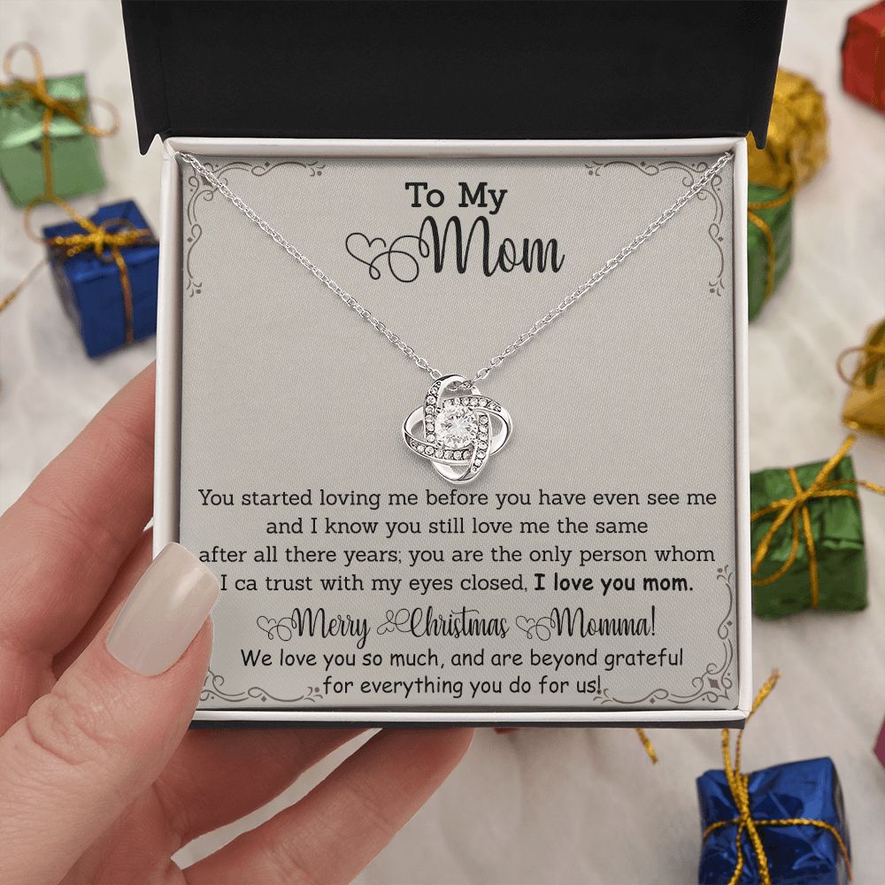 To My Amazing Mom Necklace, Love Knot Necklace for Mother, Daughter Gift For Mom, Present For Mom, Mother Gifts from Son or Daughter, Jewelry Gift for Mothers Day, Birthday Gift for Mother, Moms