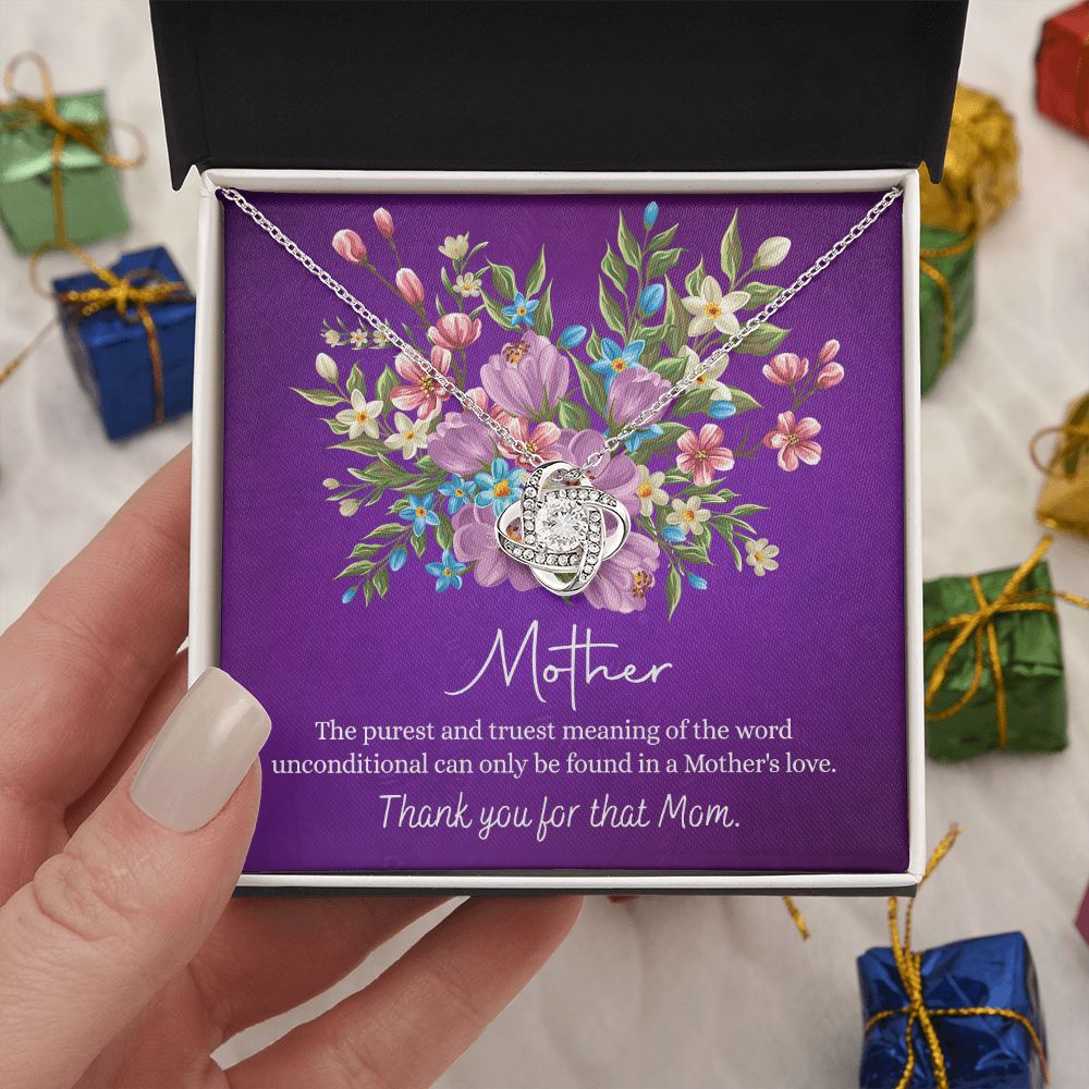 Mother Gift Necklace, To My Mom Necklace, Happy Mother's Day Necklace Gift for Mom from Daughter Message Card Necklace Gift Idea Mother Jewelry Gift For Women, Gift Necklace For Mom from Daughter Love Knot Necklace 6323