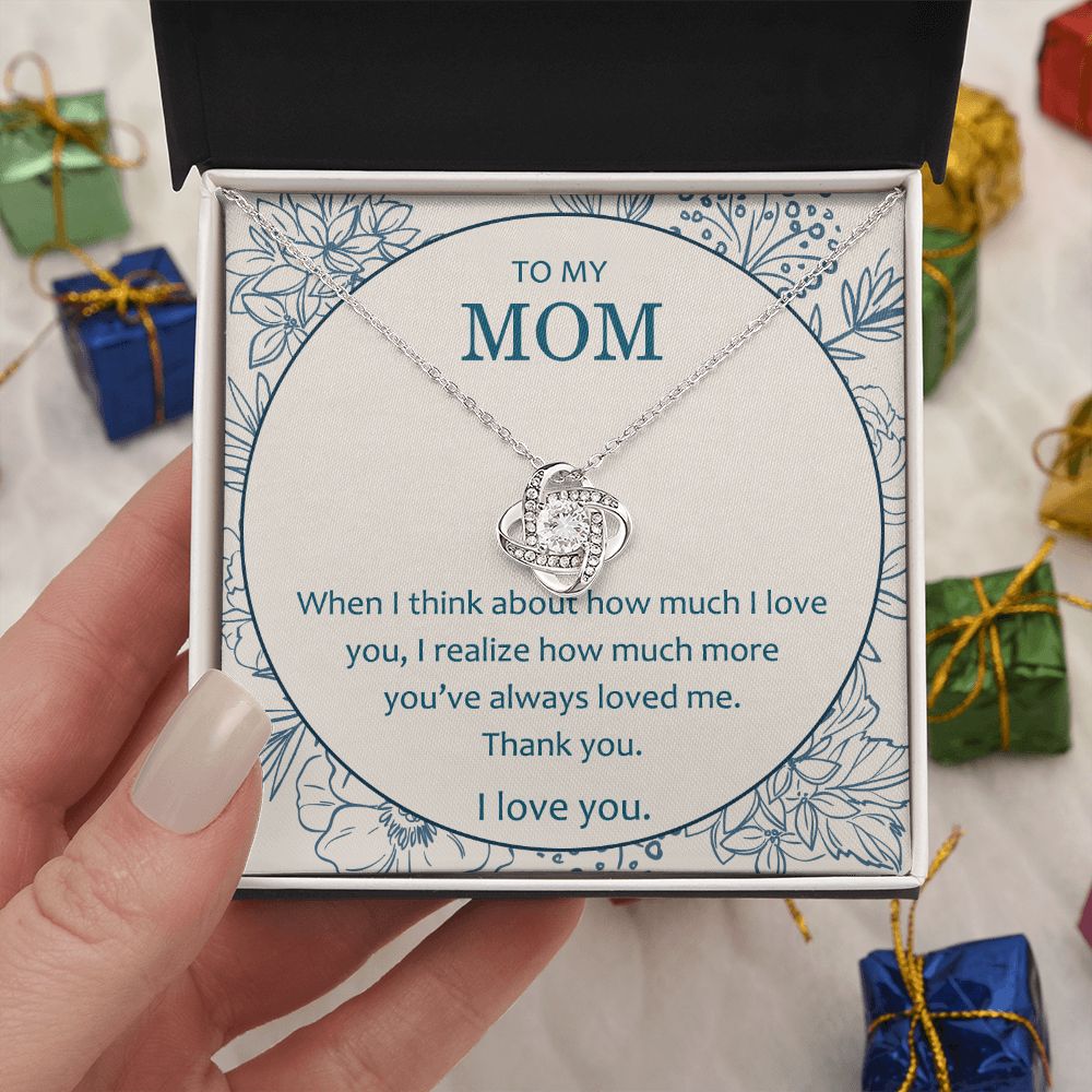 Mother And Daughter Necklace, To My Mom Love Knot Necklace From Daughter, Thank You Necklace Gift For Mom, Mother On Birthday Gift Anniversary Wedding Day Necklace For Mom, Daughter To Mom Pendant Love Knot Necklace 6323