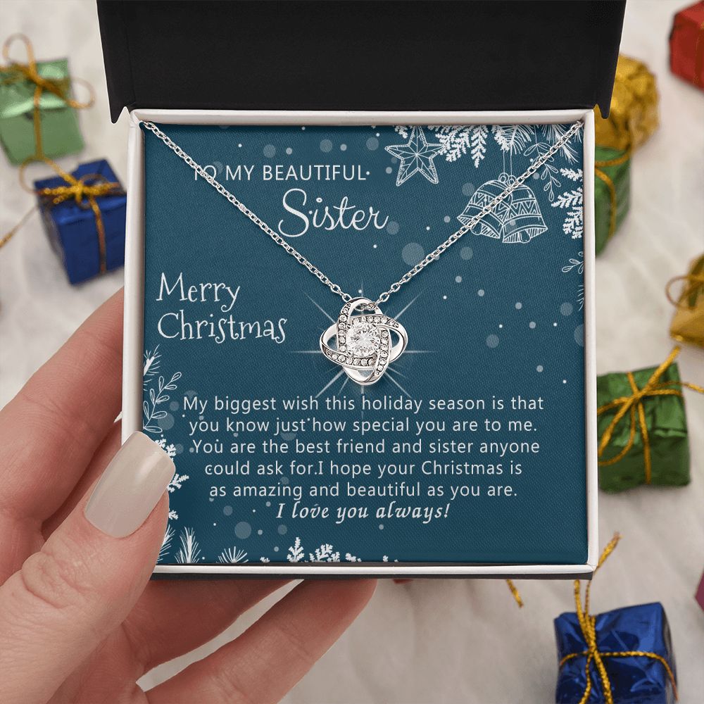 Personalized Necklace Gift To My Sisters Necklace from Brother Sisters Gift from Brother to Sisters Birthday Gift Idea for Her Necklace for Sister Gift from Brother Sisters Love Knot Necklace Set Gift for Sister