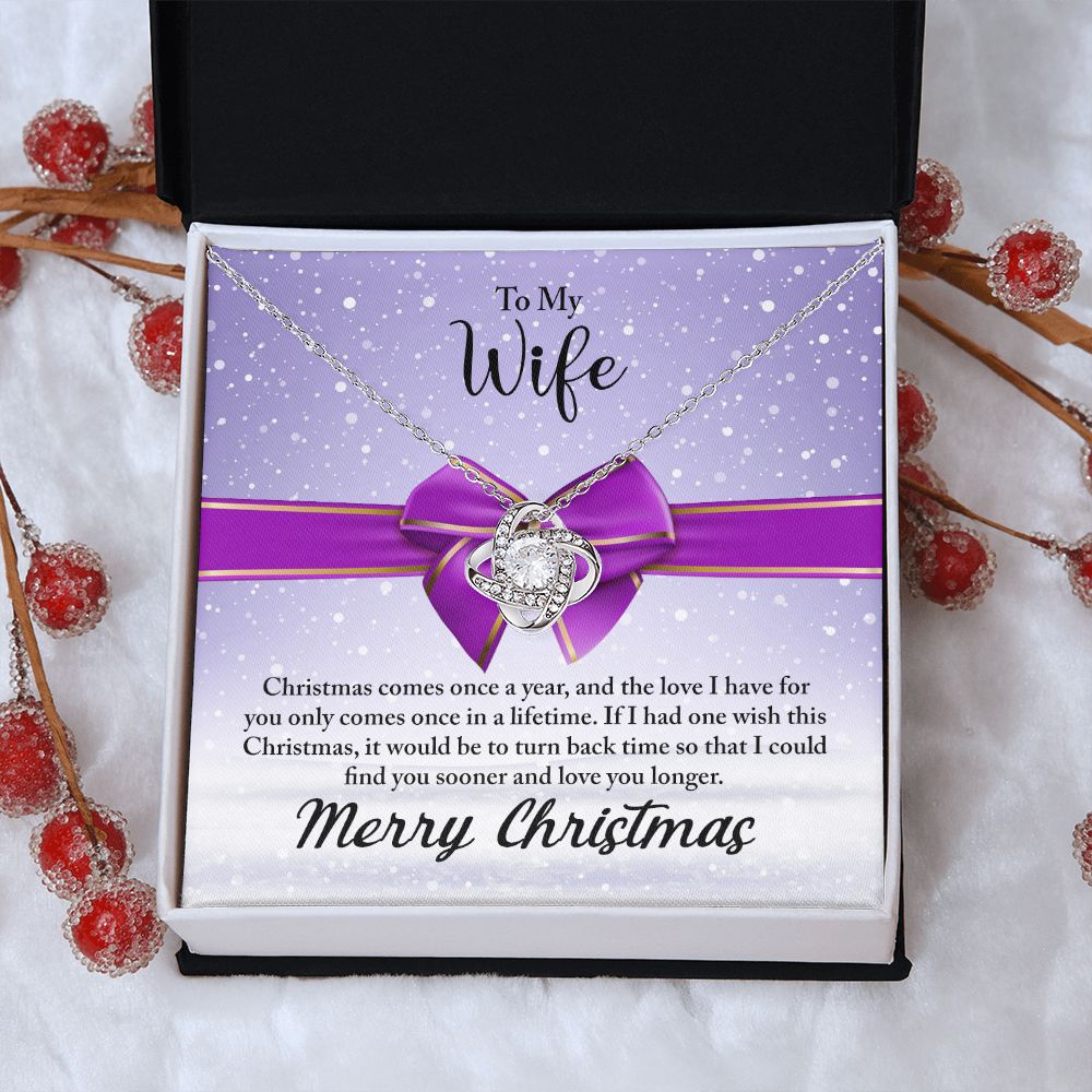 To My Wife Necklace Gifts For Wife Christmas Gift Necklace Jewelry For Wife Love Knot Pendant Necklace Set Gift for Wife