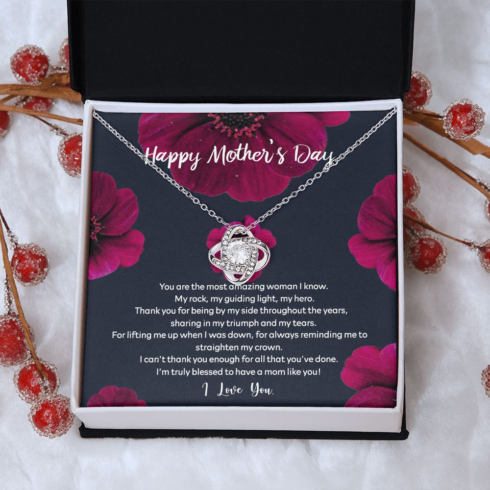 Happy Mother's Day Necklace Gift, To My Mom Necklace From Daughter, You Are The Most Amazing Woman Necklace Gift For Mom, Mother's day Necklace Gift For Mom, Thank You For All Mother Gift Necklace Love Knot Necklace 6323