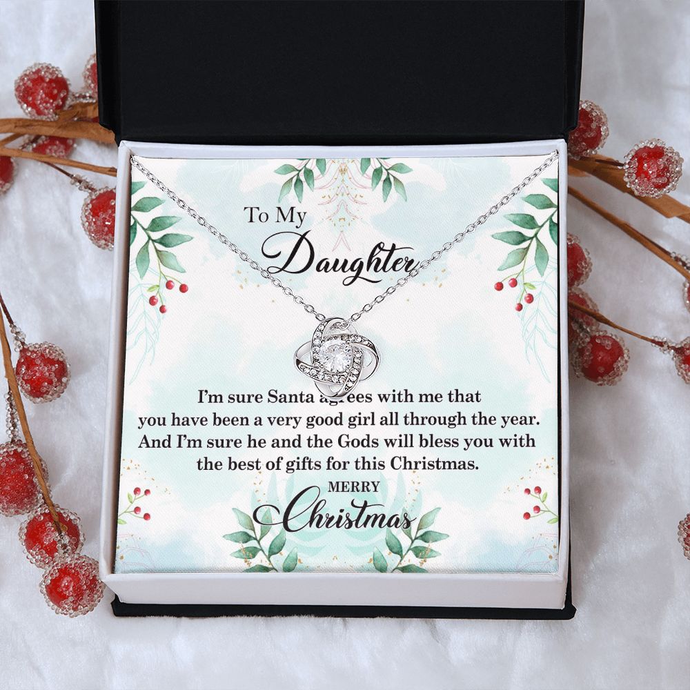 To My Daughter Necklace Love Knot Necklace Gift for Daughter from Mom Mother Daughter Necklace Christmas Daughter Necklace Gift from Mom Birthday Gift Daughter Necklace for Teen Girl Jewelry Gift for Daughter