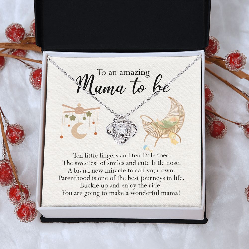 To An Mama To Be Gift Necklace, To An Amazing Mama To Be Love Knot Necklace For New Mom Expecting Mom Mother's Day Gift Idea Necklace For New Mom, Mama To Be Gift Necklace Jewelry Gift for Women