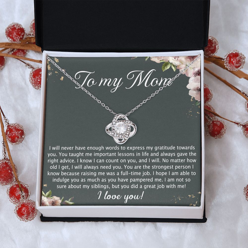To My Mom Love Knot Necklace From Daughter, No Matter Necklace Gift For Mom, Daughter And Mother Love Knot Pendant Gift For Mom, Jewelry Gift For Women, Mom Gift Necklace, Daughter To Mom Pendant Love Knot Necklace 6323