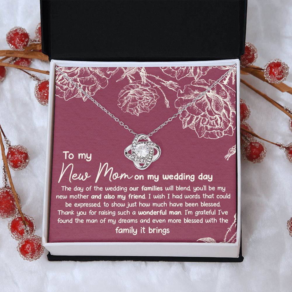 New Mom Necklace, To My New Mom Love Knot Necklace Gift From Daughter, New Mom On My Wedding Day Necklace Gift For Mom, New Mom Gift Necklace, Second Mom Gift Necklace Jewelry Gift For Women, Mother Love Knot Necklace 6323