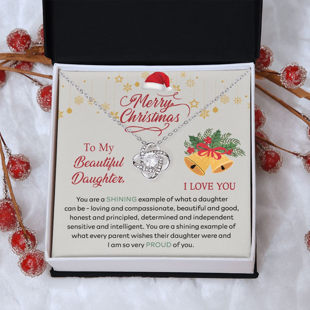 To My Daughter Necklace Love Knot Necklace Gift Set For Daughter Christmas Gift For Daughter