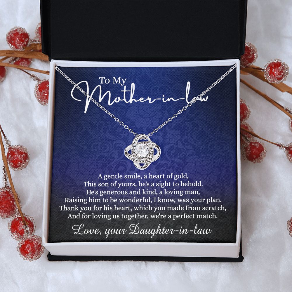 To My Mother in Law Gift Necklace, Mother in Law Love Knot Necklace Gift From Daughter In Law, Jewelry Gift For Women, To My Mother-in-law on Wedding Day Mother's day Necklace Gift Birthday For Mom Love Knot Necklace 6323