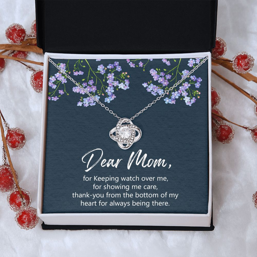 Dear Mom Necklace, To My Mom Love Knot Necklace Gift From Daughter, Mom Gift Necklace, Mother And Daughter Gift Necklace Pendant, The Love Knot Necklace Gift For Mom, My Heart For Always Necklace Love Knot Necklace 6323