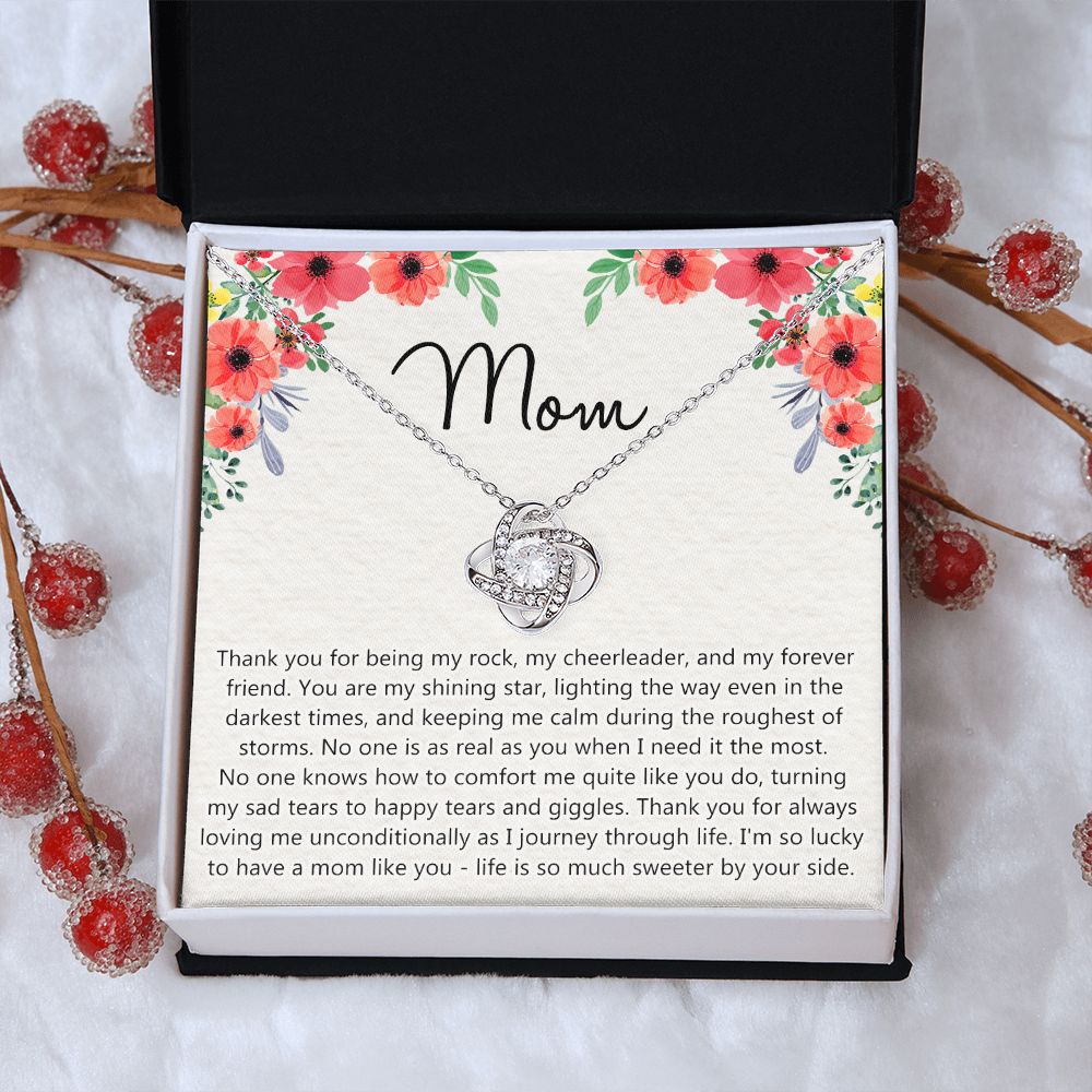 Mom Gift Necklace, Mother's Day Necklace Gift For Mom, To My Mom Love Knot Necklace Gift for Mom, Gift Anniversary Mother And Daughter Thank You Gift Pendant Jewelry Gift For Women Mom From Daughter Love Knot Necklace 6323