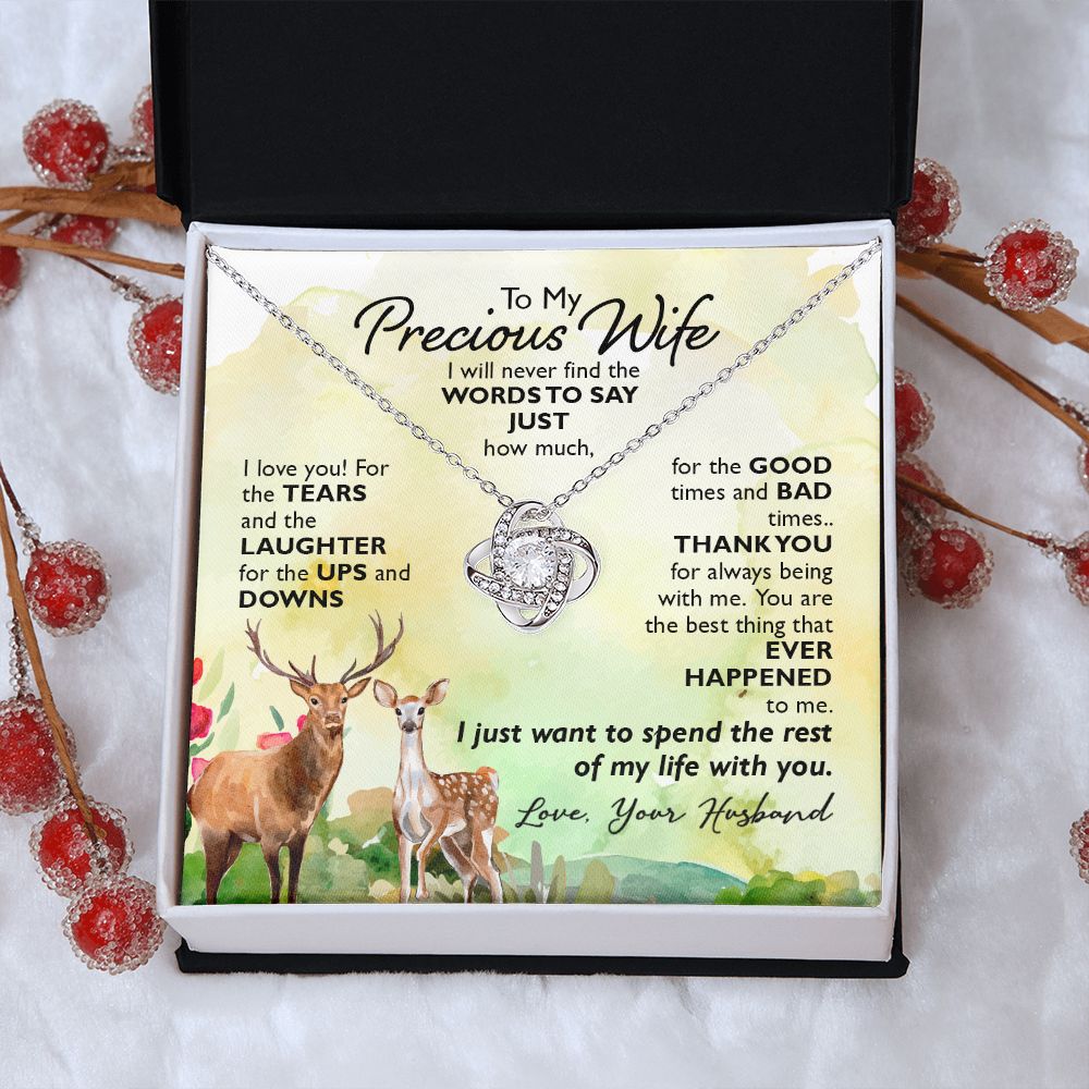 To My Wife Gift Necklace For Wife Christmas Presents for Wife Jewelry For Wife Love Knot Necklace Set Gift for Wife