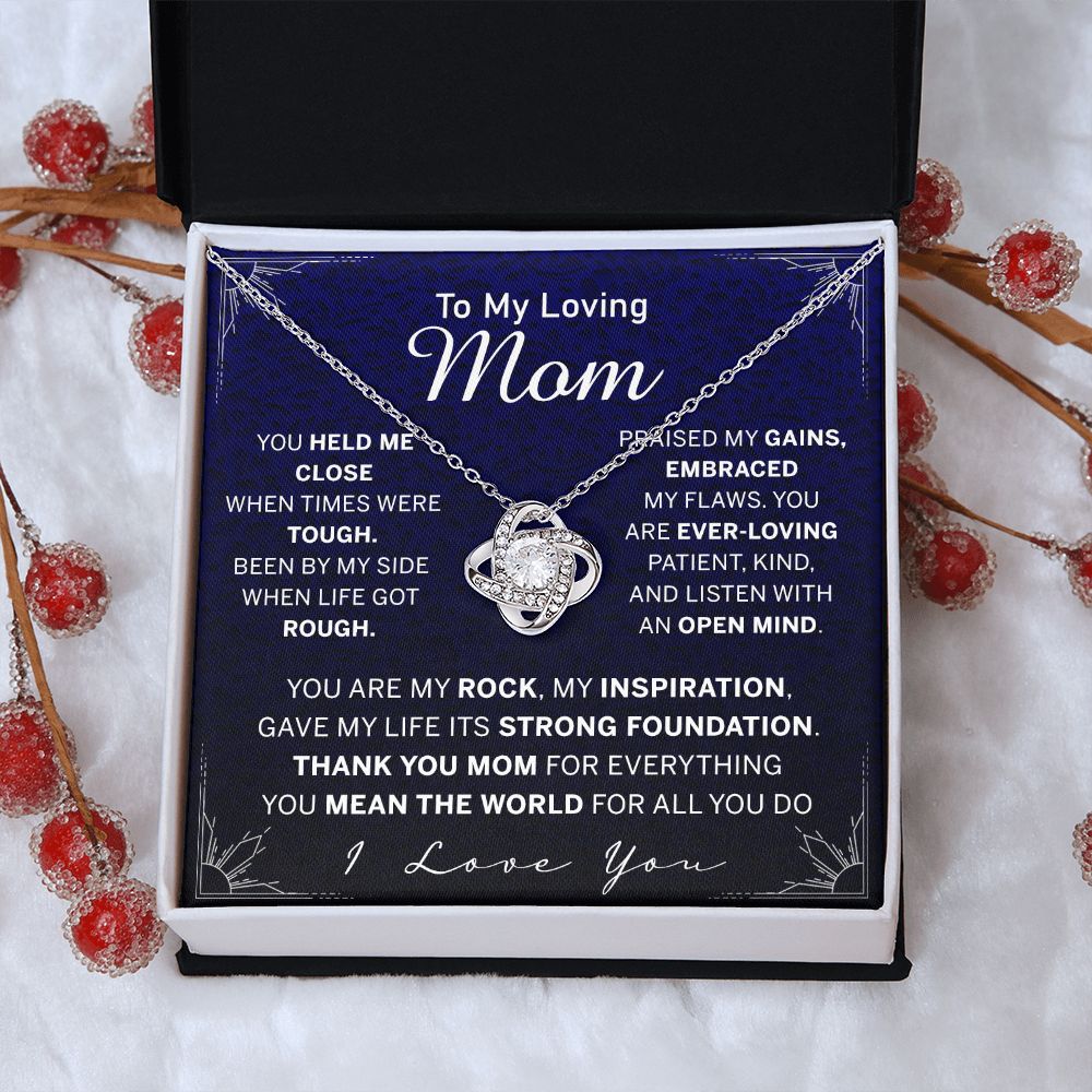 To My Loving Mom Necklace, Mom Love Knot Necklace From Daughter And Mother Necklace, You Held Me Close Necklace Gift For Mom, Loving Mom Gift Necklace, I Love You Necklace Gift For Mom, Jewelry Gift Love Knot Necklace 6323