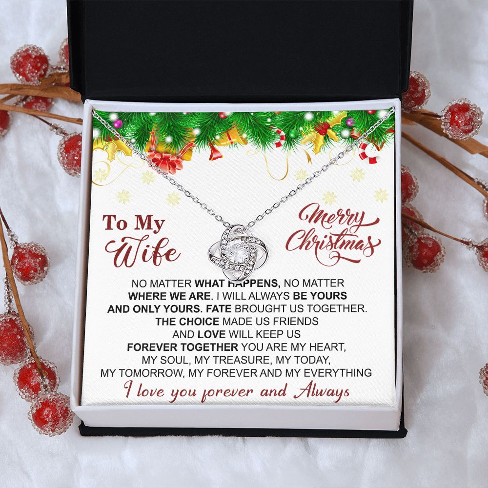 To My Wife Necklace Gifts For Wife Christmas gift for Wife Jewelry For Wife Love Knot Pendant Necklace Set Gift for Wife