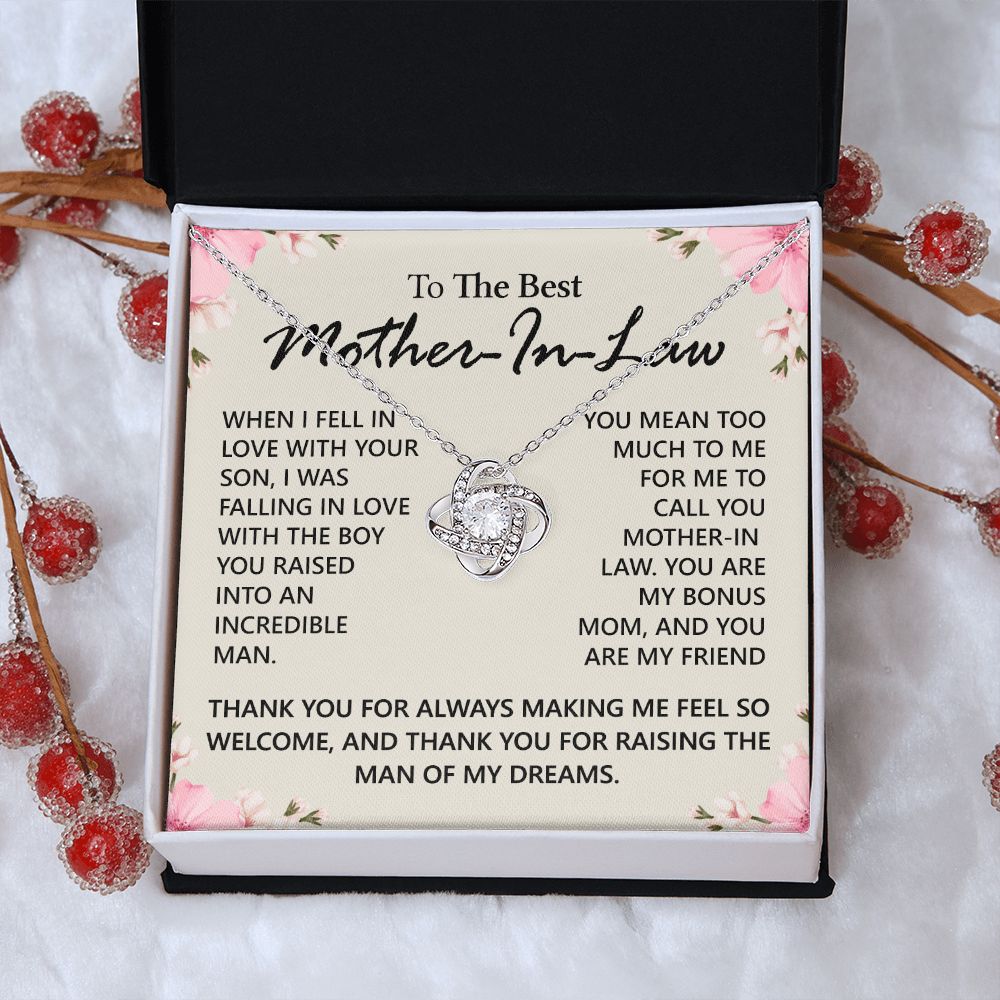 Mother In Law Gift Necklace The Love Knot Necklace Gift For Mother In Law Bonus Mom To The Best Mother In Law Necklace From Daughter Thank You Necklace Gift For Mother In Law Jewelry Gift For Women Love Knot Necklace 6323