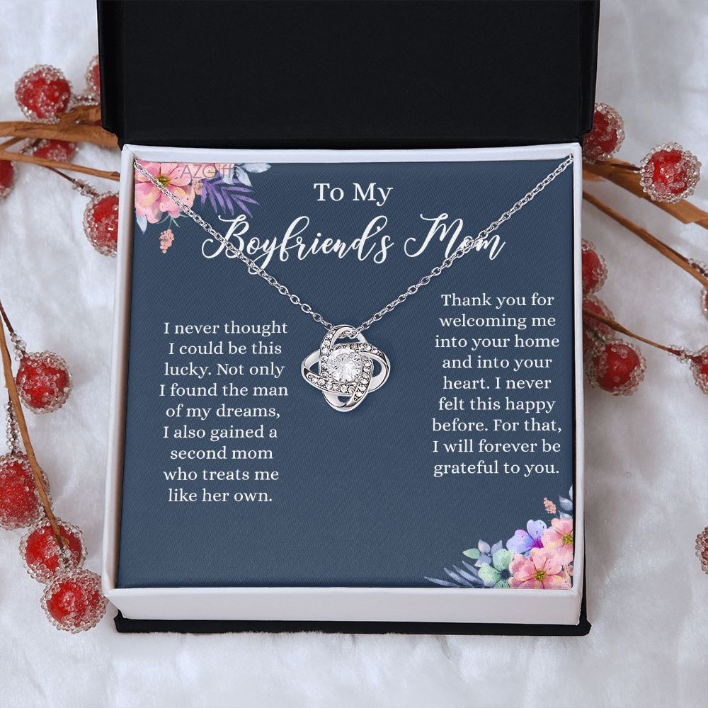 To My Boyfriends Mom Necklace With Message Card, Boyfriends Mom Jewelry Birthday Gift, Boyfriend Mom Gift Personalized, Custom Necklace For Women, Boyfriends Mom Gift Necklace From Girlfriend Mom