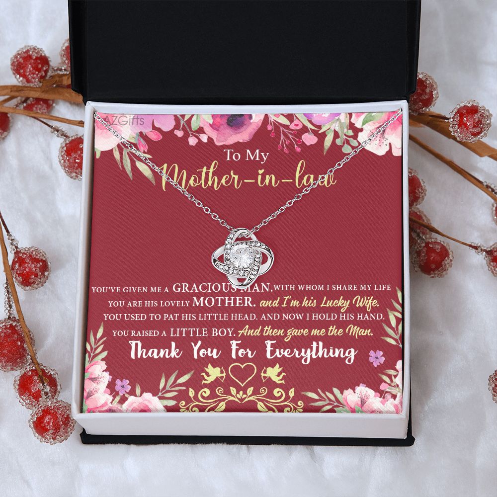 Gift For Mother In Law Necklace, To My Mother In Law Gift Necklace, Mom Love Knot Necklace, Gift To Mother In Law Necklace For Beautiful Mom Jewelry, Mother In Law Beautiful Mom Jewelry For Women Love Knot Necklace 6323