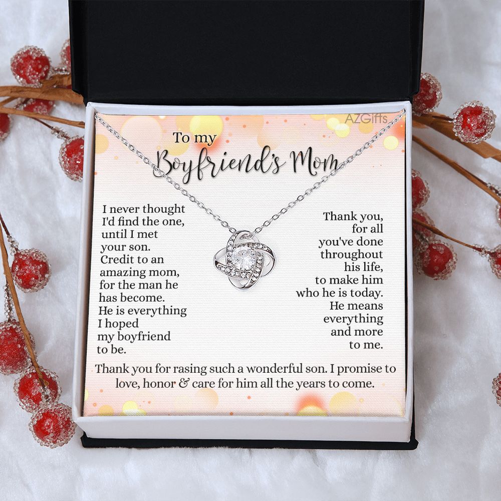 To My Boyfriends Mom Gift Necklace For Boyfriends Mom Gift Mother In Law Jewelry Gift Birthday Gift For Boyfriend's Mom Gift For Boyfriends Mom Gift Love Knot Necklace From Girlfriend Jewelry