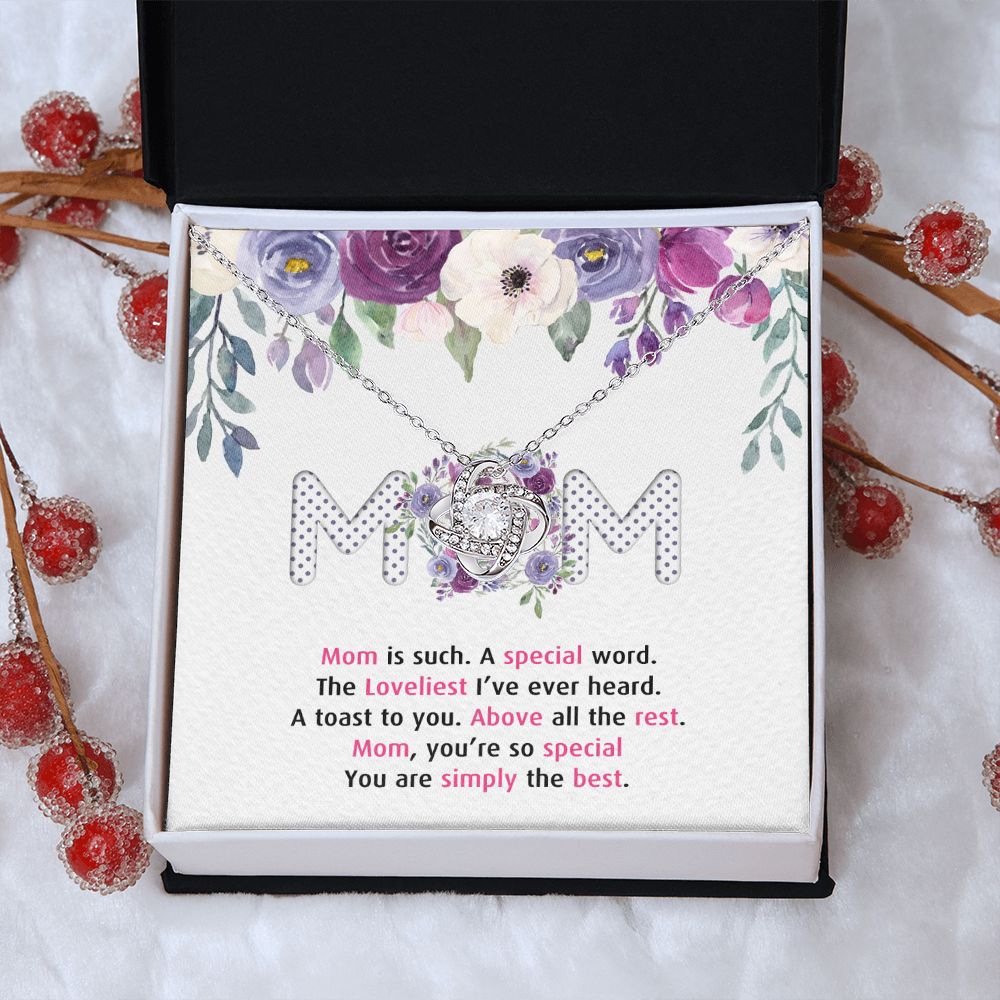 Mom Gift Necklace, To My Mom Love Knot Necklace Gift From Daughter And Mother Love Knot Pendant Gift For Mom New Mom, Bonus Mom Gift Necklace, The Loveliest Mom Necklace, Jewelry Gift For Women Love Knot Necklace 6323